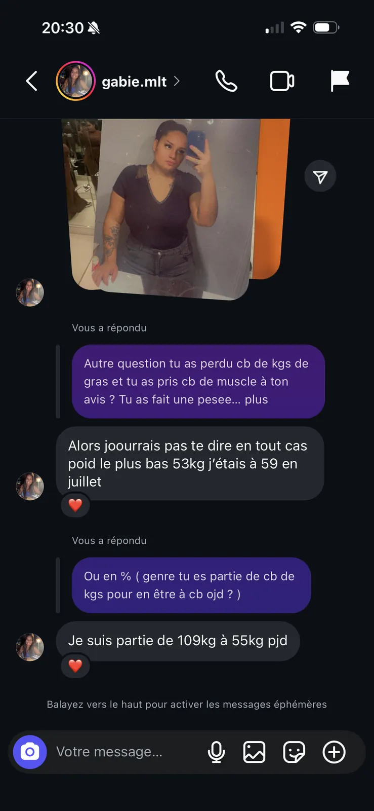 Message reçu d'une élève de l'Académie des Guerrières