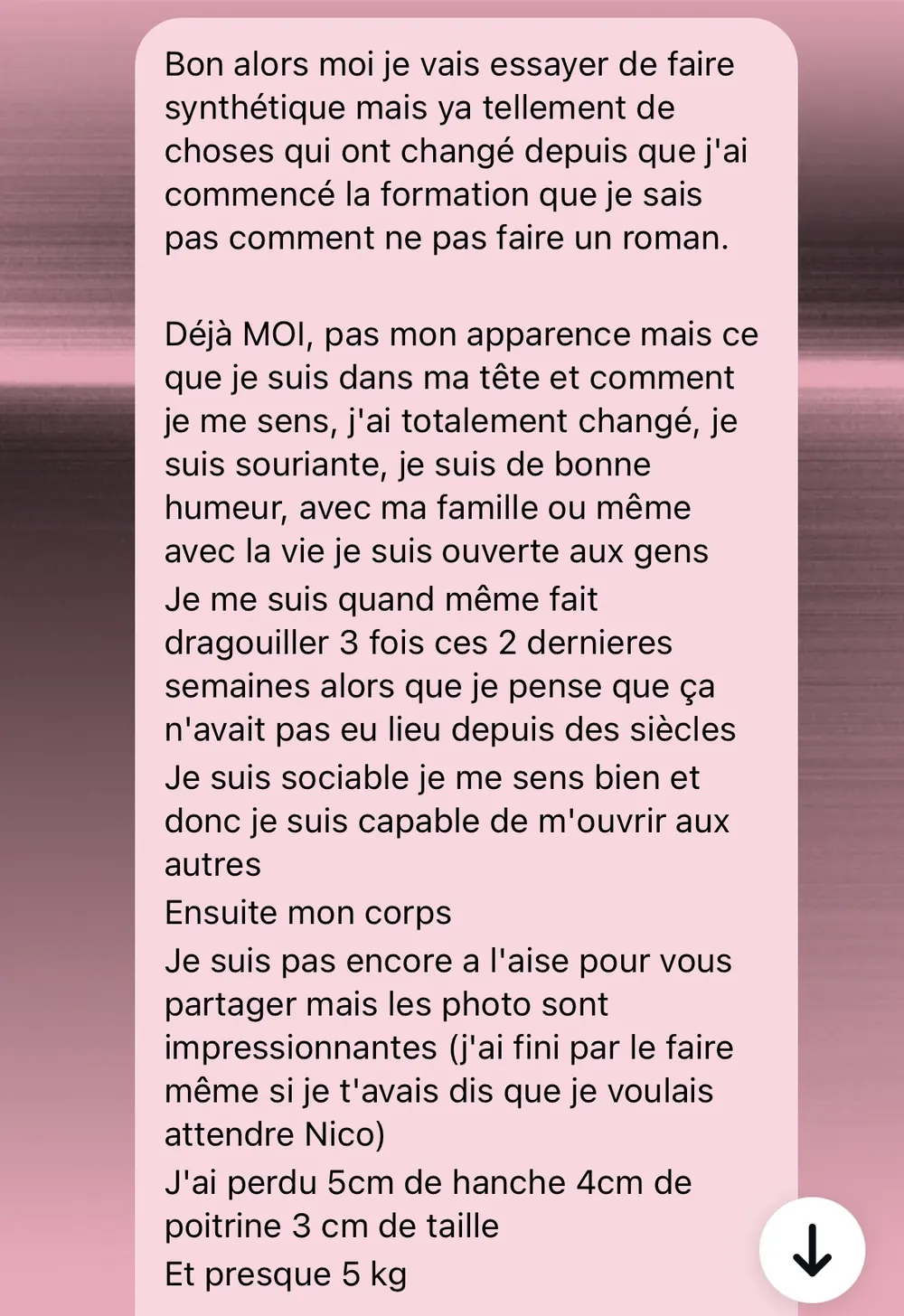 Message reçu d'une élève de l'Académie des Guerrières