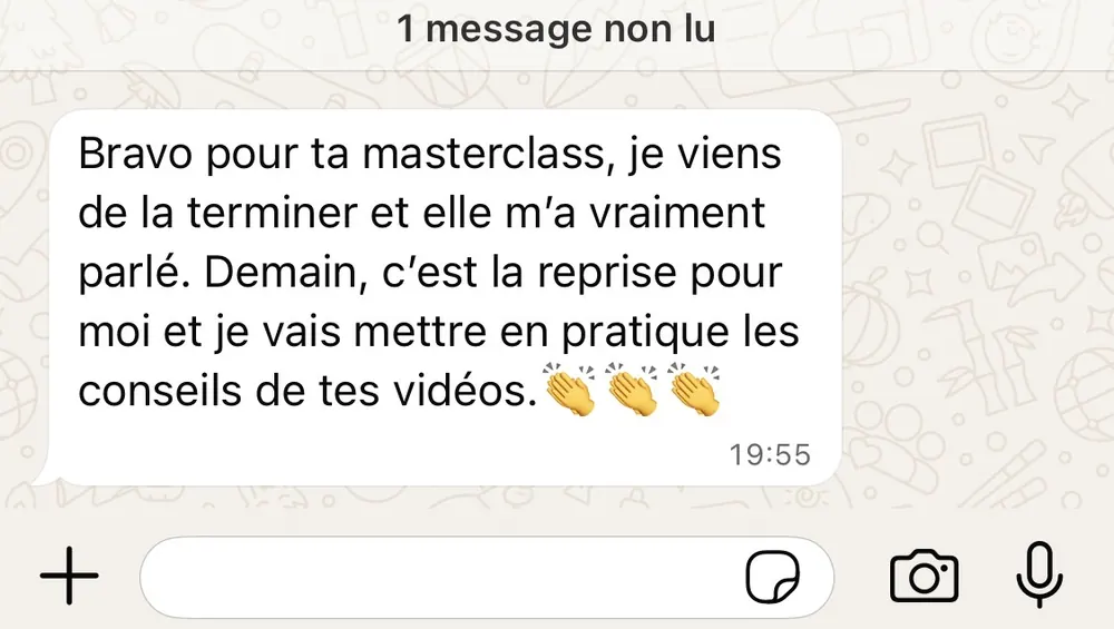 Message reçu d'une élève de l'Académie des Guerrières