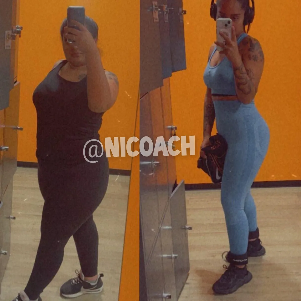 Gabie avant et après, montage transformation 109 à 60 kg