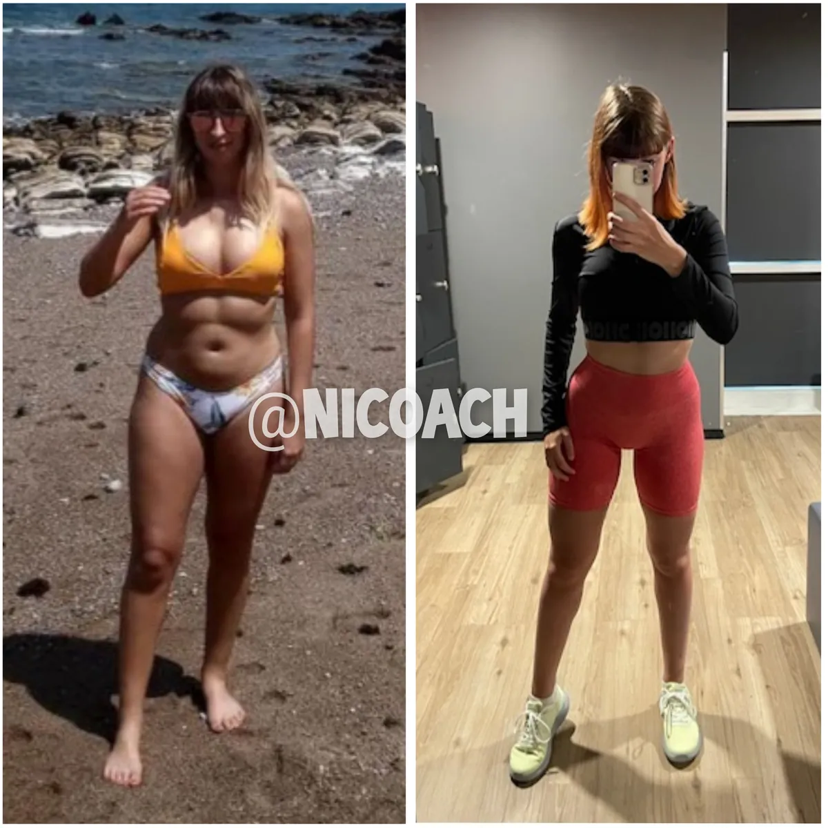 Julia avant et après, montage de la transformation